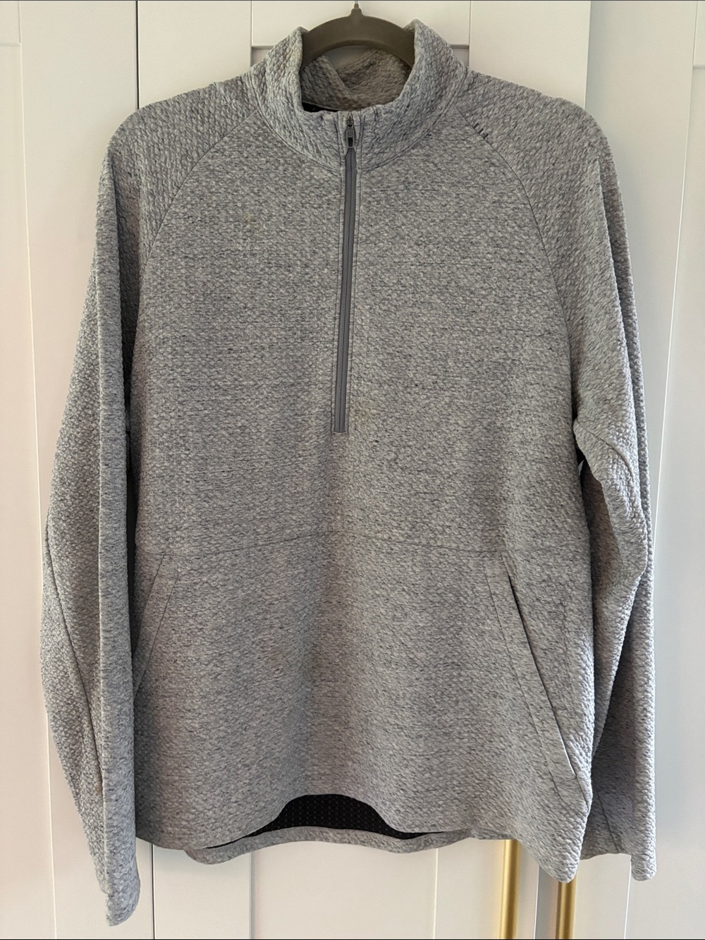lululemon athletica Men's At Ease Light Gray Half-Zip Sweater